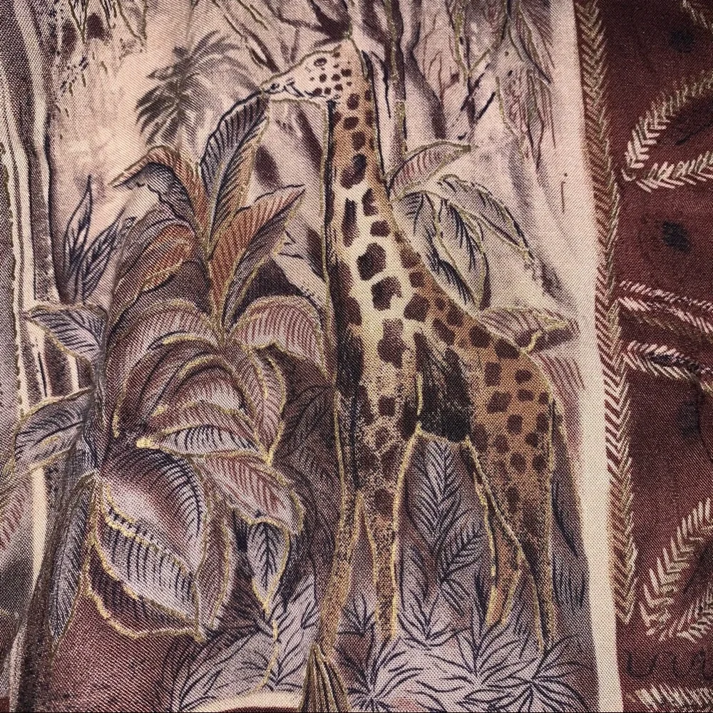 Vintage 90s Giraffe Safari Button Down Maxi Skirt AC American Collection - Picture 2 of 5